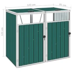 VidaXL Afvalbakberging Dubbel 143x81x121 Cm Staal Groen -VIDAXL Verkoop a2eaa64421024f28968bd4b7ba555907