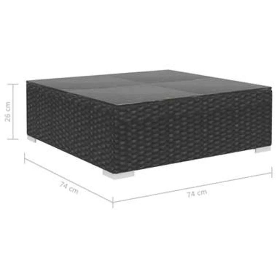VidaXL 5-delige Loungeset Met Kussens Poly Rattan Zwart 4 VidaXL 5-delige Loungeset Met Kussens Poly Rattan Zwart - Afbeelding 4
