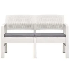 VidaXL 4-delige Loungeset Met Kussens Kunststof Wit -VIDAXL Verkoop b03259d9db854303a1328251f1dfa99e