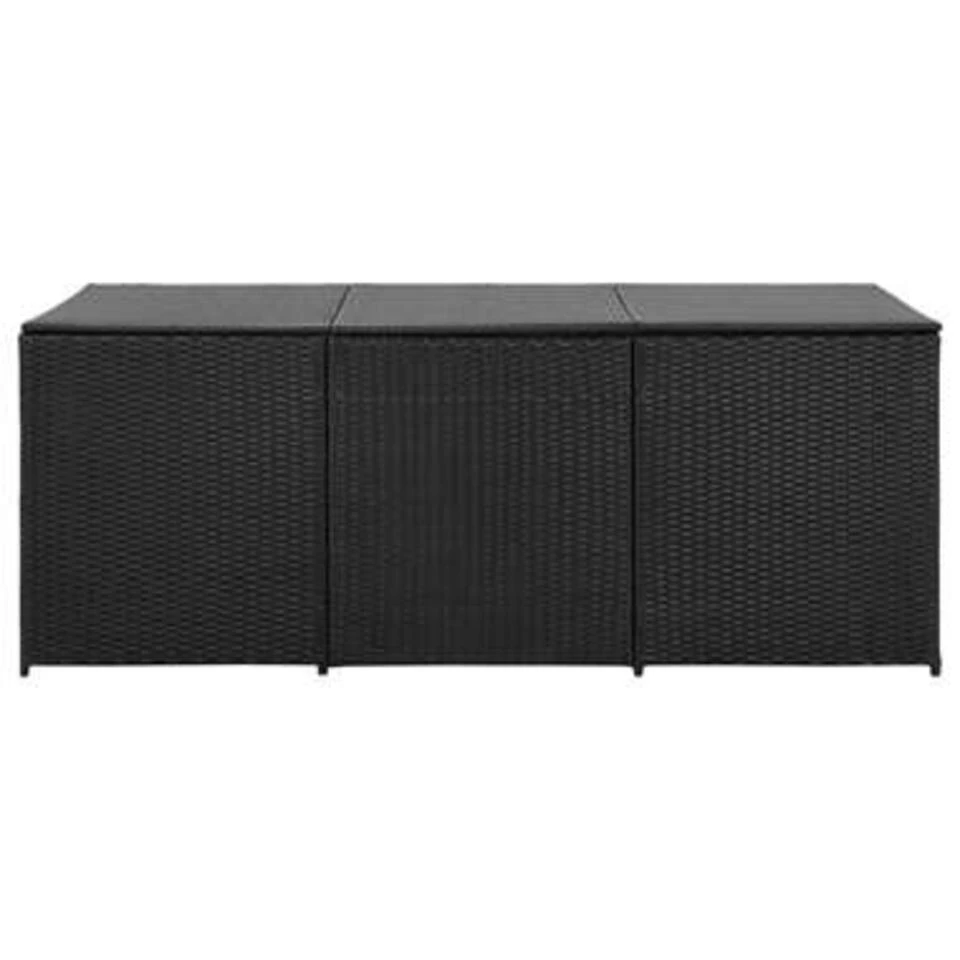 VidaXL Tuinbox 180x90x75 Cm Poly Rattan Zwart 2 VidaXL Tuinbox 180x90x75 Cm Poly Rattan Zwart - Afbeelding 2