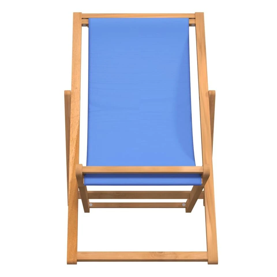 VidaXL Ligstoel 56x105x96 Cm Teakhout Blauw 3 VidaXL Ligstoel 56x105x96 Cm Teakhout Blauw - Afbeelding 3
