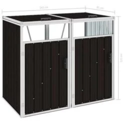 VidaXL Afvalbakberging Dubbel 143x81x121 Cm Staal Bruin 6 VidaXL Afvalbakberging Dubbel 143x81x121 Cm Staal Bruin -VIDAXL Verkoop c96096d658384e6bb069cc34ad485dcb
