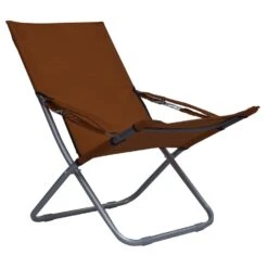 VidaXL Strandstoelen 2 St Inklapbaar Stof Bruin -VIDAXL Verkoop d6b7f5864b5c464bbfd897870fec0747