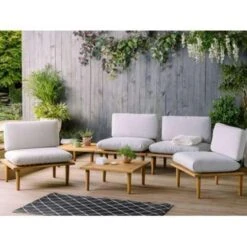 Beliani FRASCATI Loungeset - Acaciahout - Grijs - 6-delig -VIDAXL Verkoop da34fbf6367d4a50bd943c138985a81a