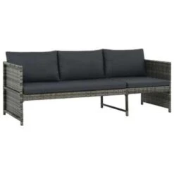 VidaXL 3-delige Loungeset Met Kussens Poly Rattan Grijs 180x58x58 Cm -VIDAXL Verkoop e1c235a7358f4963a803a10e3d748514