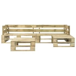 VidaXL 4-delige Loungeset Pallet Met Grijze Kussens Hout -VIDAXL Verkoop e372d2b7e0744d44bb324ca257127297