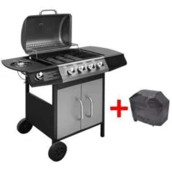VidaXL Gasbarbecue 4+1 Kookzone Zwart En Zilver -VIDAXL Verkoop f03e2c89c50944a190da2053bef71021