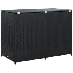 VidaXL Containerberging Dubbel 148x80x111 Cm Poly Rattan Zwart -VIDAXL Verkoop fe6095a4c6814ca285f811d56f72decc