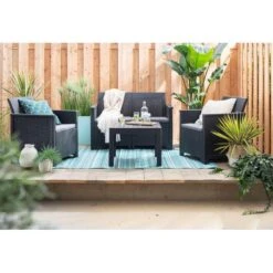 Keter Loungeset Emma 4-delig - Antraciet -VIDAXL Verkoop sf 50401062 9050